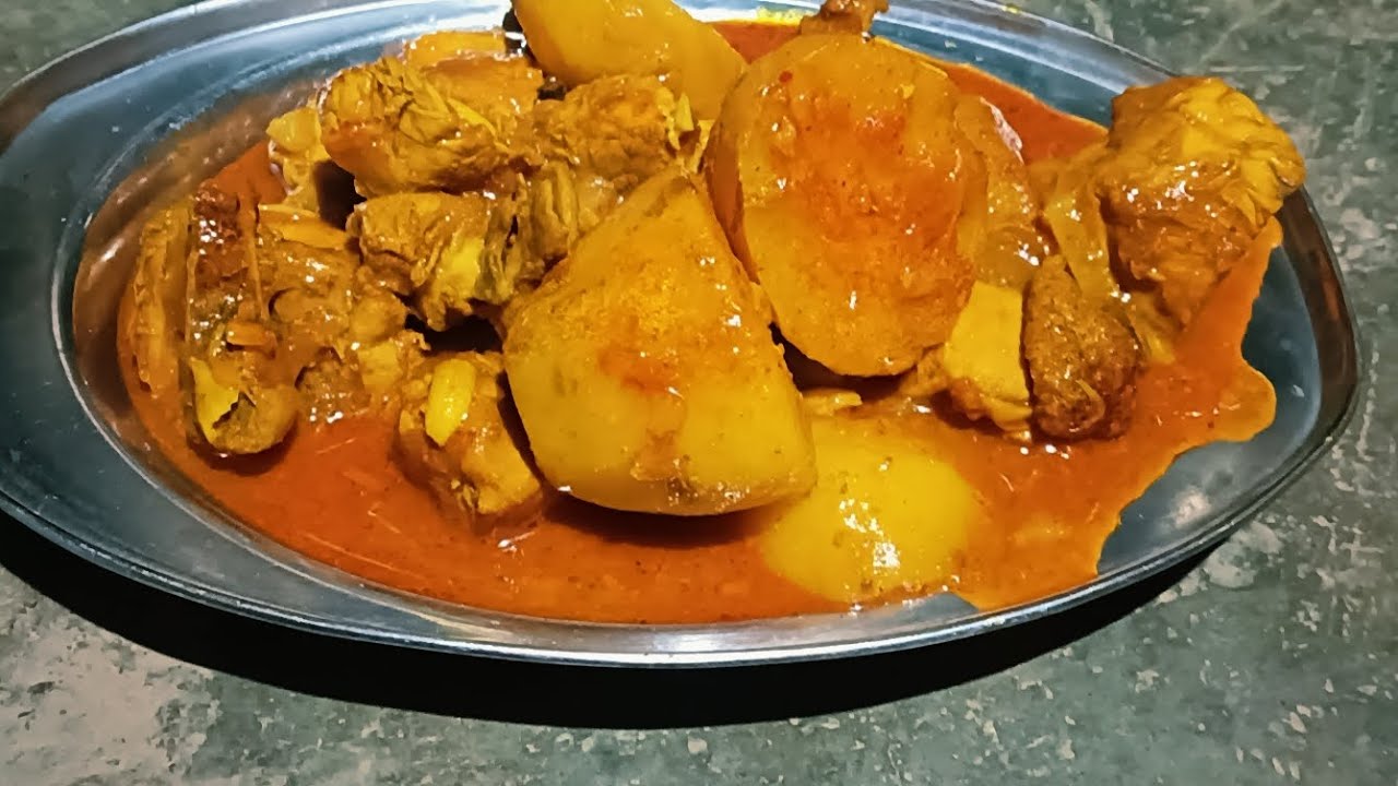 Chicken curry chicken recipe aloo diye murgir mangsho recipe local style murgir mangsho kosha 