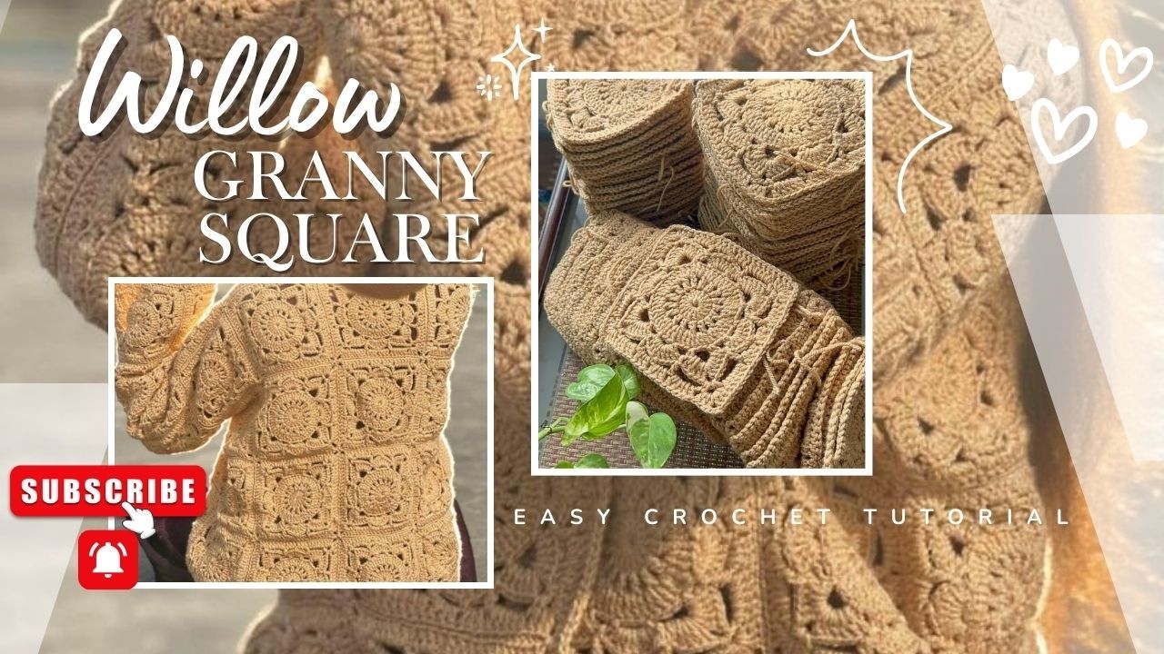 Willow Granny Square Cardigan Crochet Tutorial | Easy & Beginner Friendly
