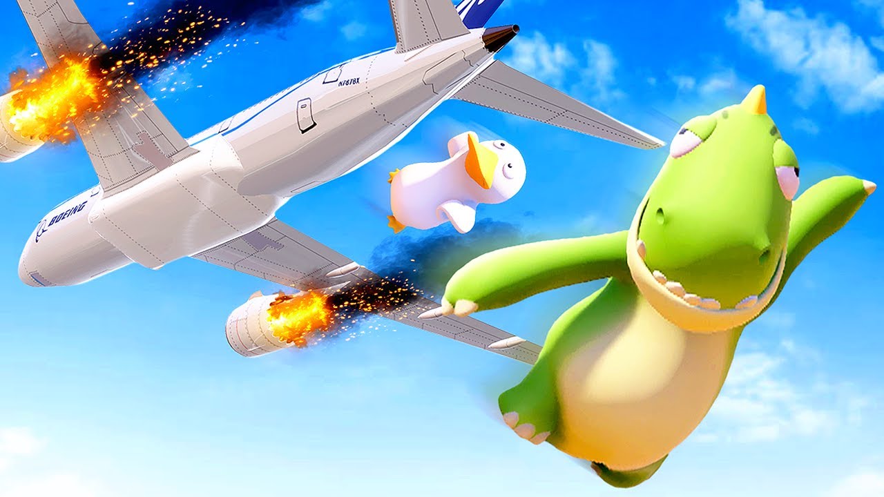 Jumping Off a Plane That's CRASHING - Party Animals Gameplay