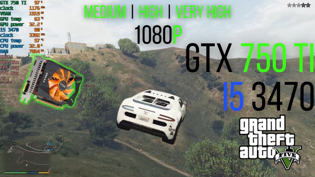 GTX 750 Ti with i5 3470 8GB RAM - GTA V - MEDIUM, HIGH, V.HIGH
