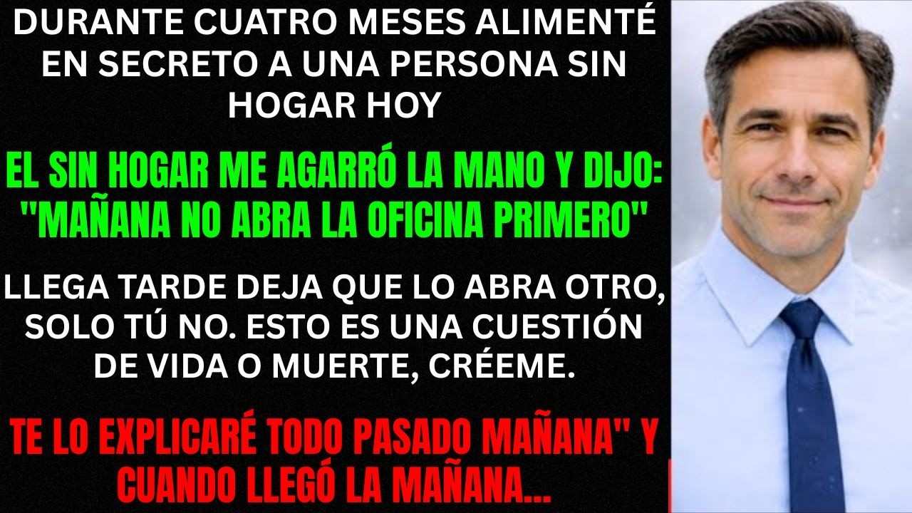 No abras la oficina primero hoy, susurró el hombre sin hogar Esto es una cuestión de vida y