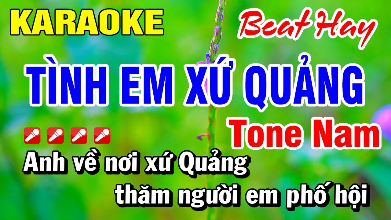 Karaoke Tình Em Xứ Quảng (Beat Hay) Tone Nam Nhạc Sống | Hoài Phong Organ