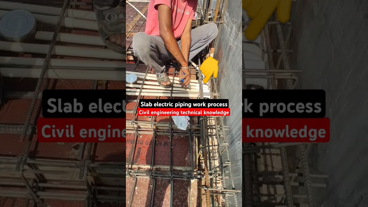 slab electric piping work process , civil engineering technical knowledge #electrician #slabwork #1m