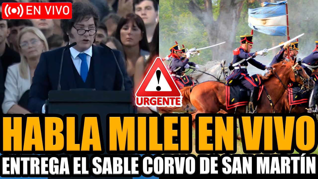 🔴MILEI EN VIVO ENTREGA EL SABLE CORVO DE SAN MARTÍN A LOS GRANADEROS | FRAN FIJAP