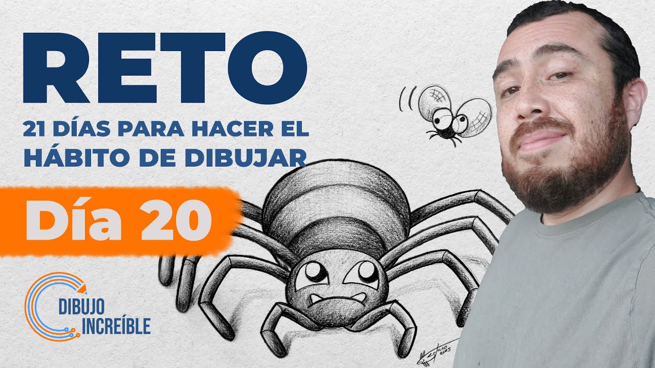 Día 20 | Reto de 21 Días para Crear el Hábito de Dibujar | Ejercicio + Dibujo | Dibujo una araña