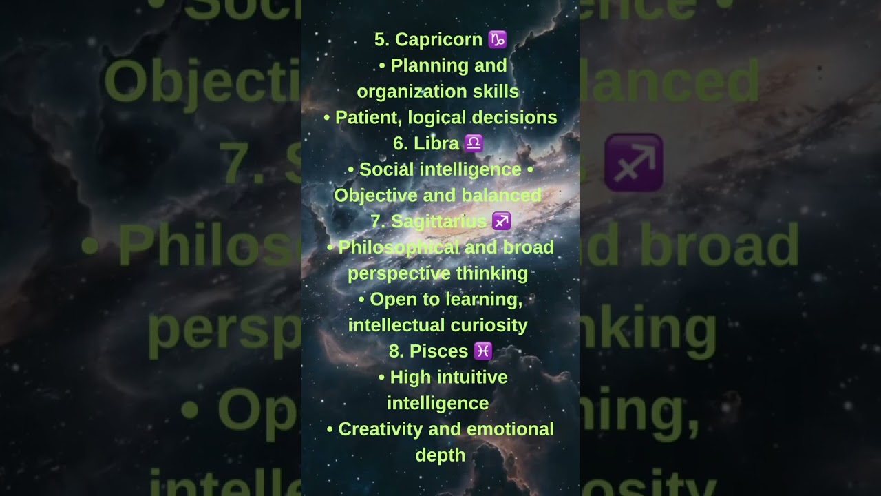 The Most Intelligent Zodiac Signs Ranking #astrology #sky #shorts #zodiac