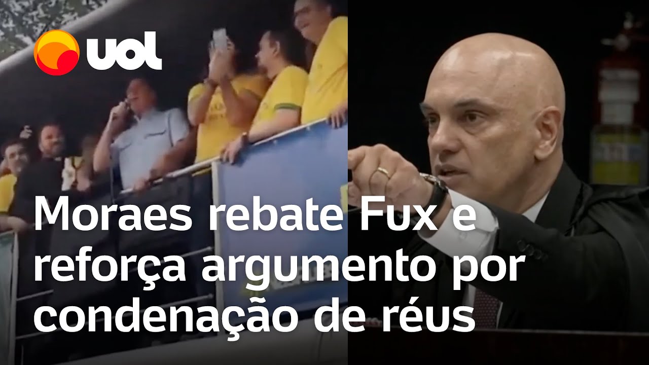 Alexandre de Moraes rebate Luiz Fux com vídeos para reforçar argumento sobre organização criminosa