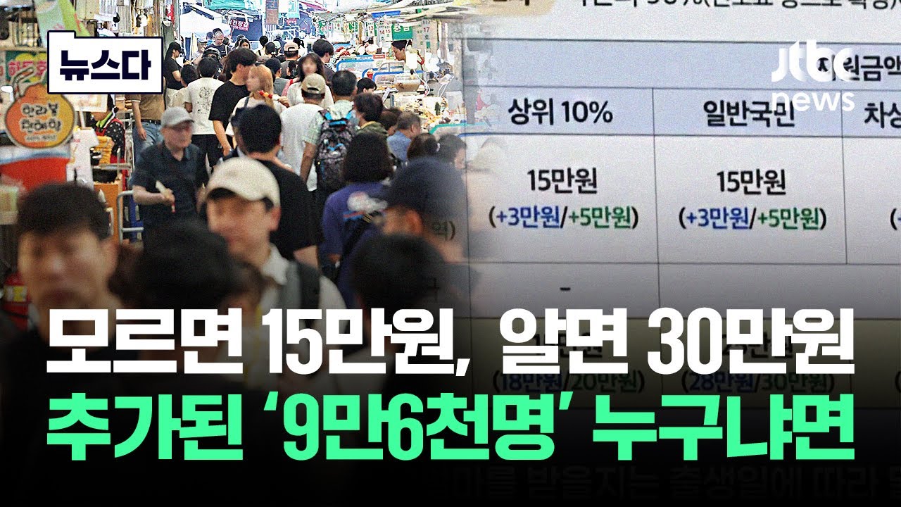 모르면 15만원, 알면 30만원..추가된 '9만6천명' 누구냐면 #뉴스다 / JTBC News