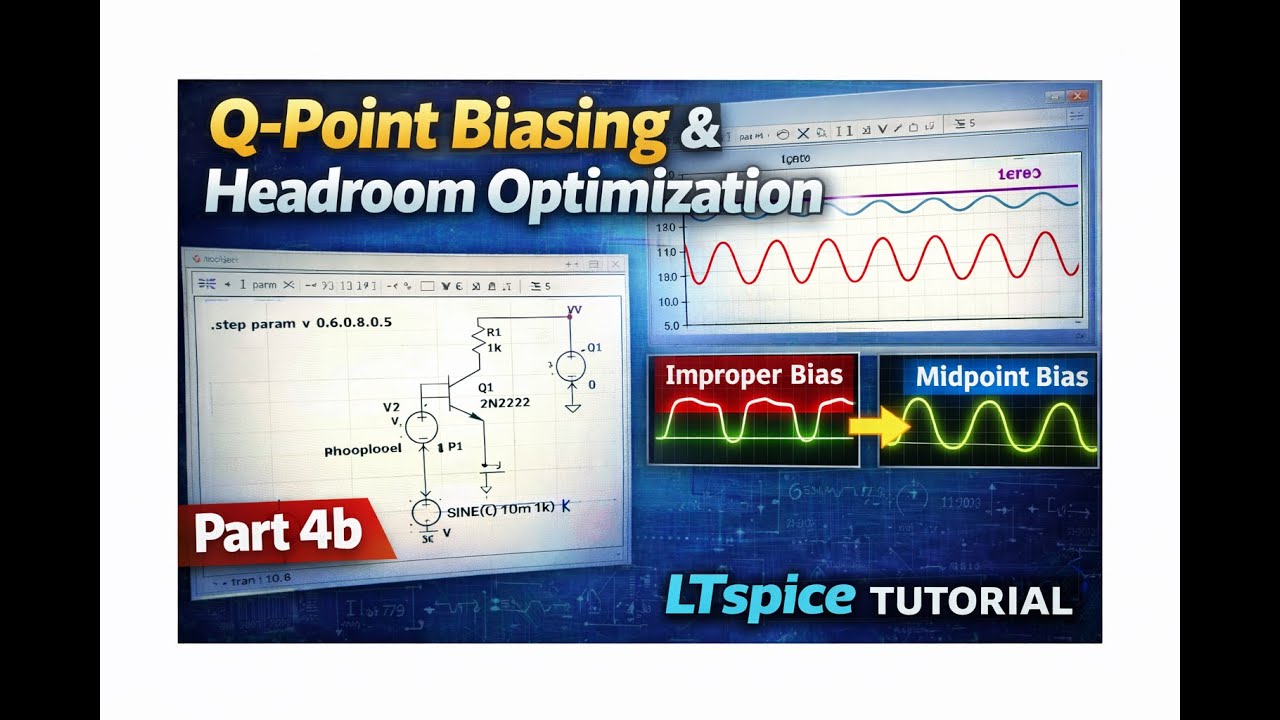 Q-Point Biasing & Headroom Optimization in LTspice | Practical Demo (Part 4b)