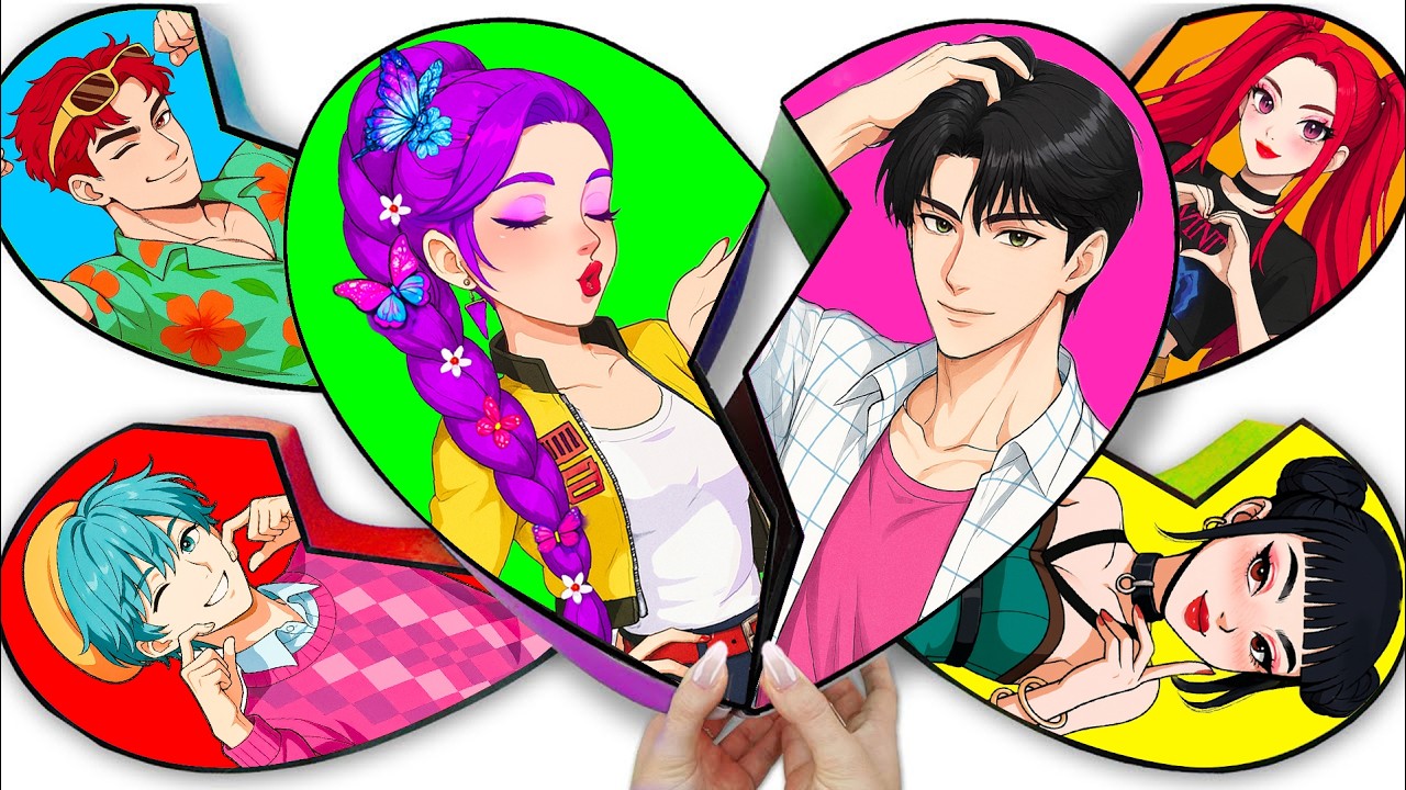 Paper DIY💜 KPOP DEMON HUNTERS Rumi x Jinu Colorful Hair Care + Skincare + Makeup Blind Unboxing ASMR