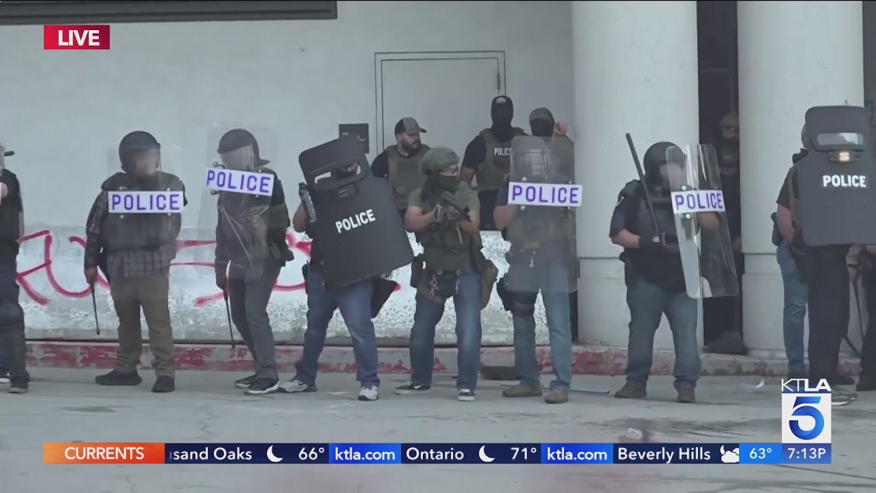 Protests erupt after dozens detained in sweeping Los Angeles ICE raids