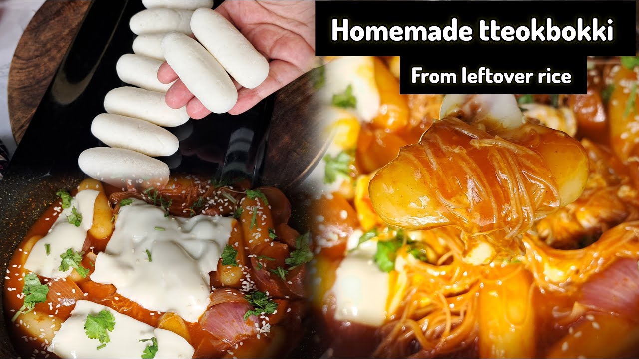 Homemade tteokbokki from leftover rice//easy tteokbokki recipe  // korean rice cake recipe