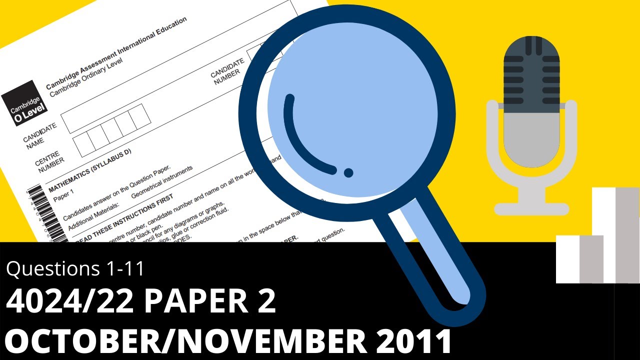 O-Level Math D October November 2011 Paper 2 4024/22