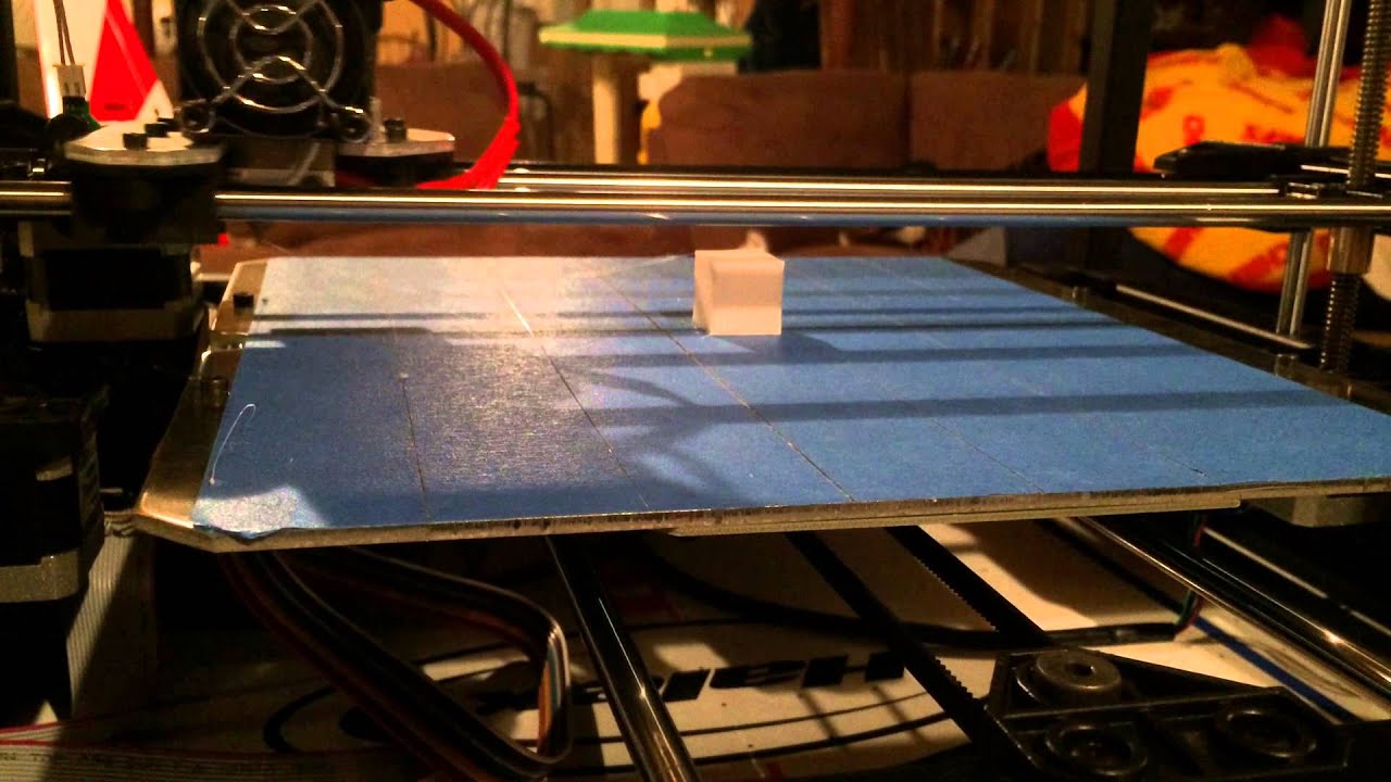 Rigidbot 3D Printer Test Print of a Small Cube