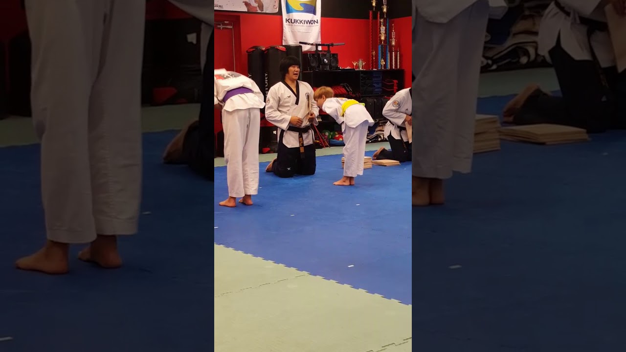 (Taekwondo time) make sure you practice braking boards