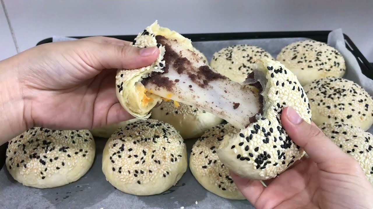 台式 3Q月饼 Taiwan 3Q Mooncake 芝麻酱 Black sesame sauce 拉丝麻薯 Mochi by Thermomix 美善品