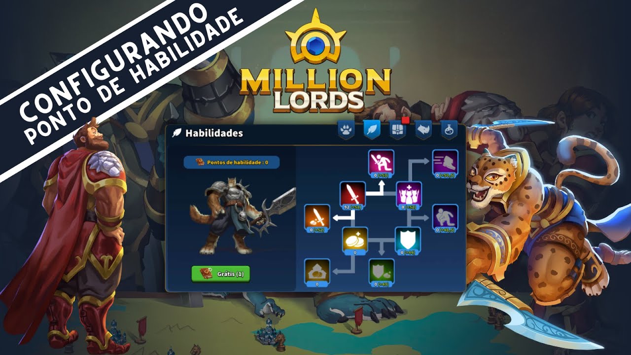 Million Lords - Como Configurar Pontos de Habilidade #GUIA #ptbr