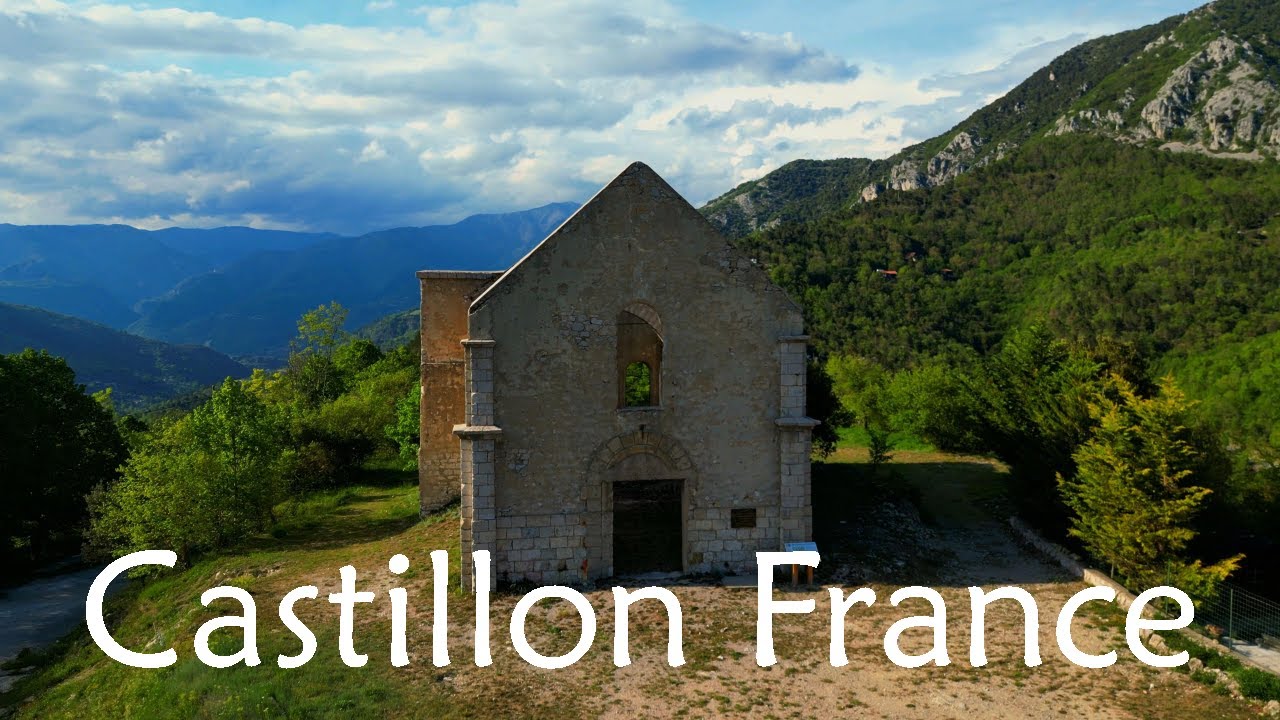 Flying Over Castillon a little village with a big history on French Riviera - Relaxing Music Maginot