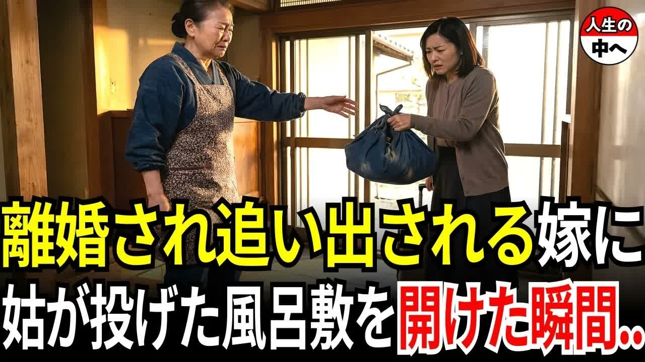 離婚され追い出される嫁に、姑は風呂敷包みを一つ投げました。