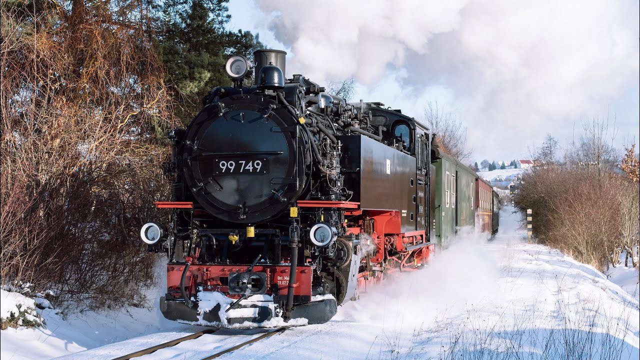 Magia zimy z parowozem 99 749 na Zittauer Schmalspurbahn 2026.01.11