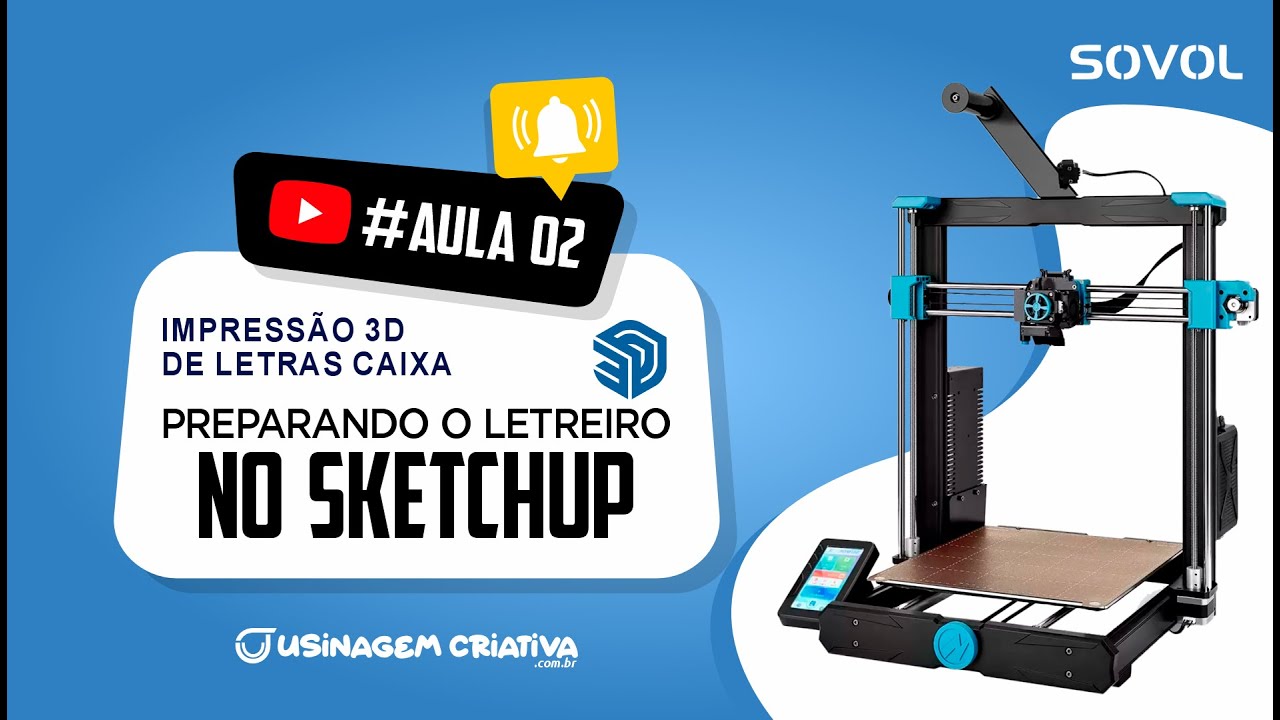 IMPRESSÃO 3D DE LETRAS CAIXA - Sketchup #aula2
