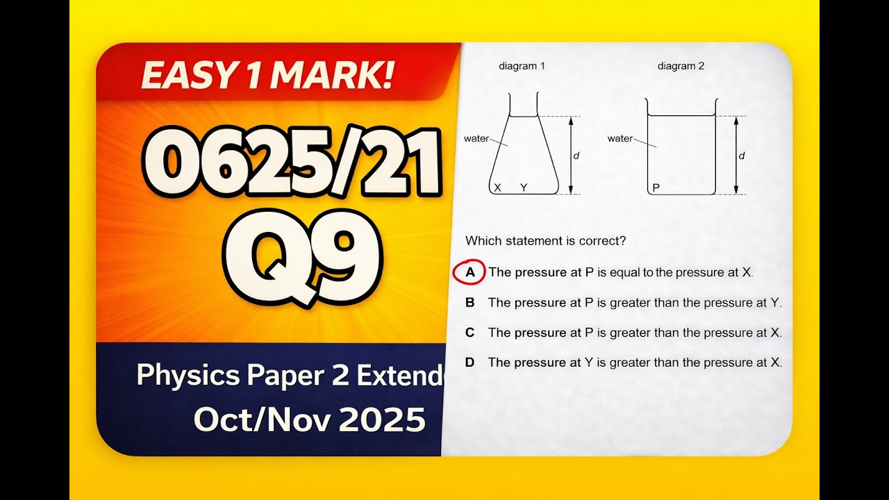 0625/21 Physics Oct Nov 2025 Q9 | Paper 2 Extended MCQ | Step-by-Step Solution
