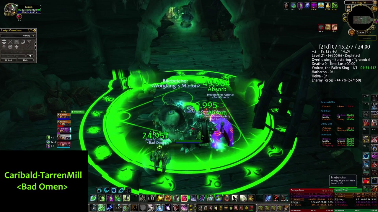 Bad Omen vs Maw of Souls Mythic 21 (23:18.242) - Resto druid