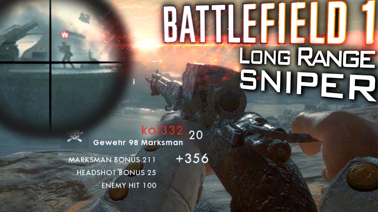 LONG RANGE SNIPER | BF1: Gewehr 98 Marksman Gameplay [60fps]