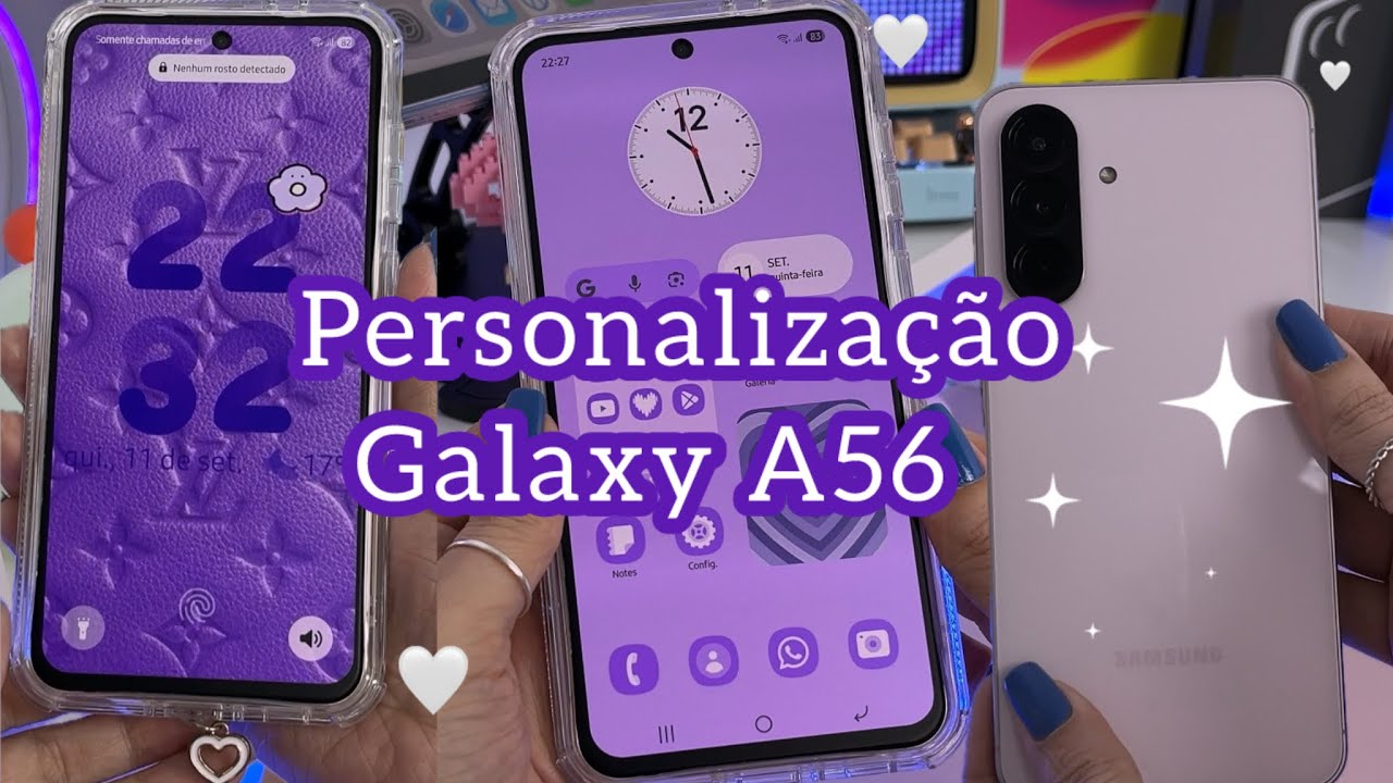 Personalização no Galaxy A56 🤍💜✨ #samsung 