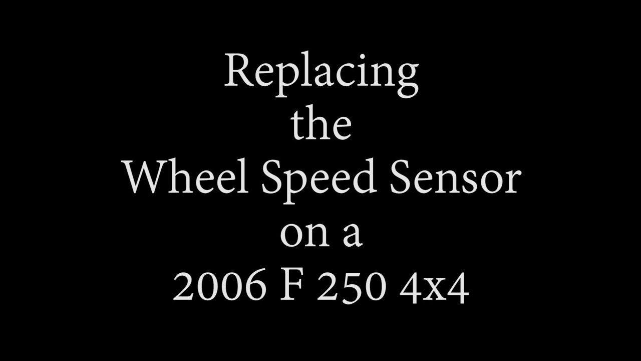 Replacing the Right Front Wheel Speed Sensor on a 2006 F 250 4X4