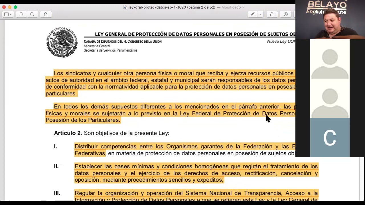 LEY GENERAL DE PROTECCIÓN DE DATOS PERSONALES EN POSESIÓN DE SUJETOS OBLIGADOS