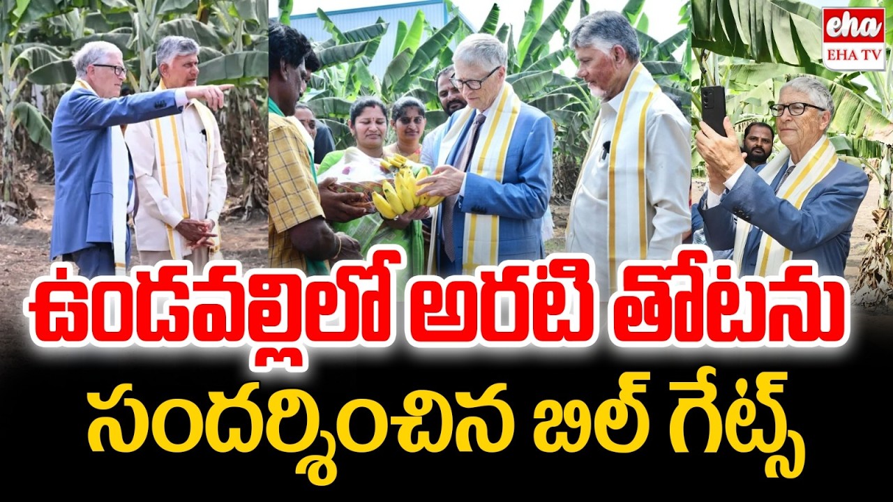 Bill Gates And CM Chandrababu Visit Banana Plantation | AI Tech to Help Farmers | EHA TV