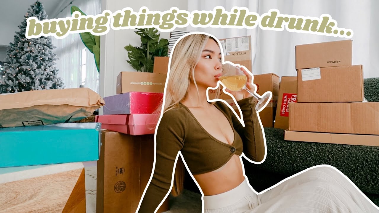 opening boxes I bought while *DRUNK* oops! | Vlogmas Day 16 & 18