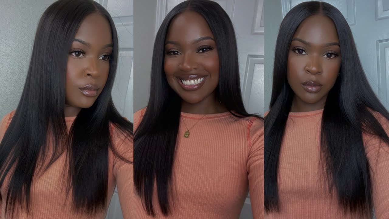 THE Most NATURAL&EASIEST WIG INSTALL EVER! BYE BYE KNOTS WEAR & GO GLUELESS YAKI WIG FT. KLAIYI HAIR