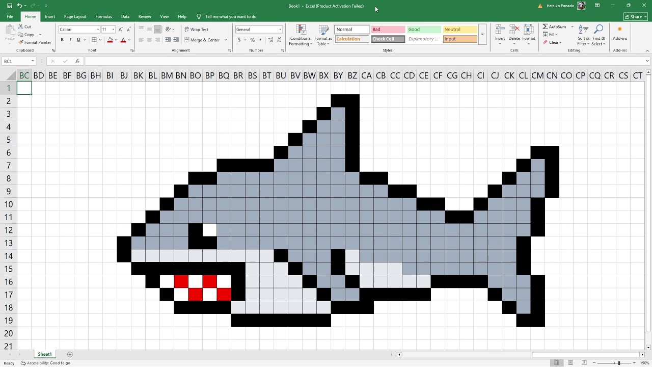How to draw a pixel art of a Shark