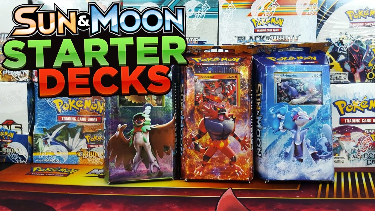 OPENING ALL 3 SUN AND MOON THEME DECKS OF POKEMON CARDS