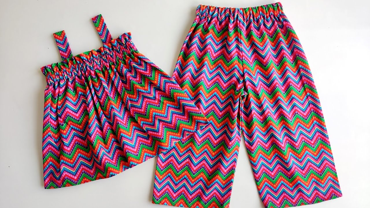 Baby Top With Palazzo Pant Cutting and Stitching