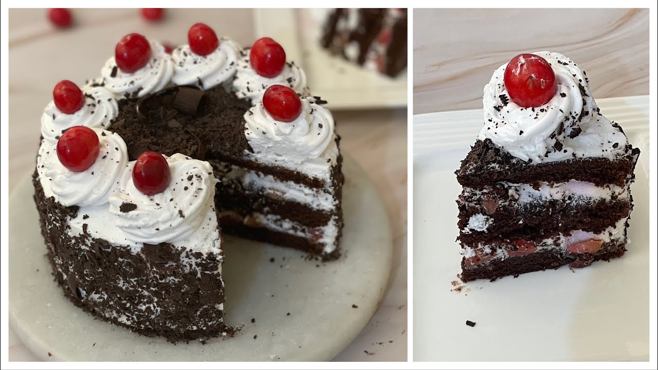 Black Forest Cake Recipe In Kadai | No Egg, No Curd, No Oven, Bakery style Eggless Black Forest Cake