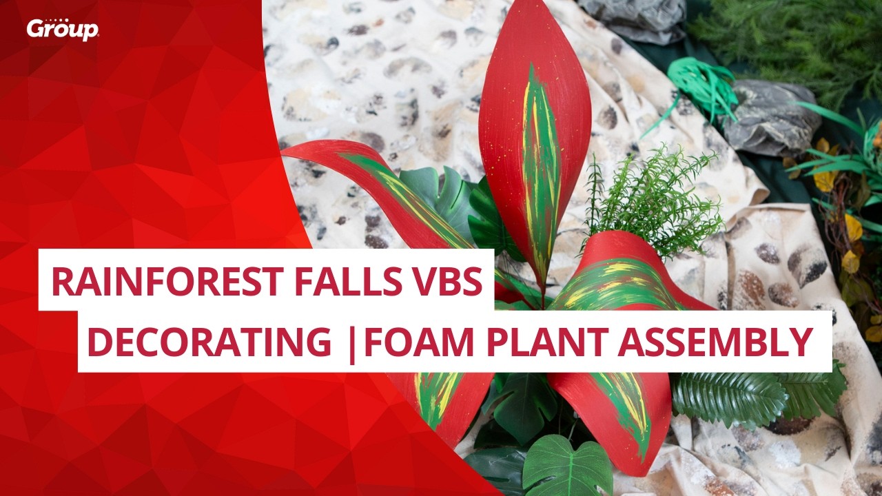 Rainforest Falls Decorating | Red Foam Plant Assembly