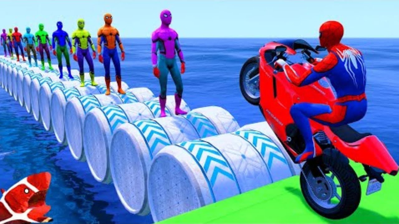 الرجل العنكبوت انقاذ باتمان Spider-Man Rescue batman vs iron man vs venom funny Game GTA 5 superhero