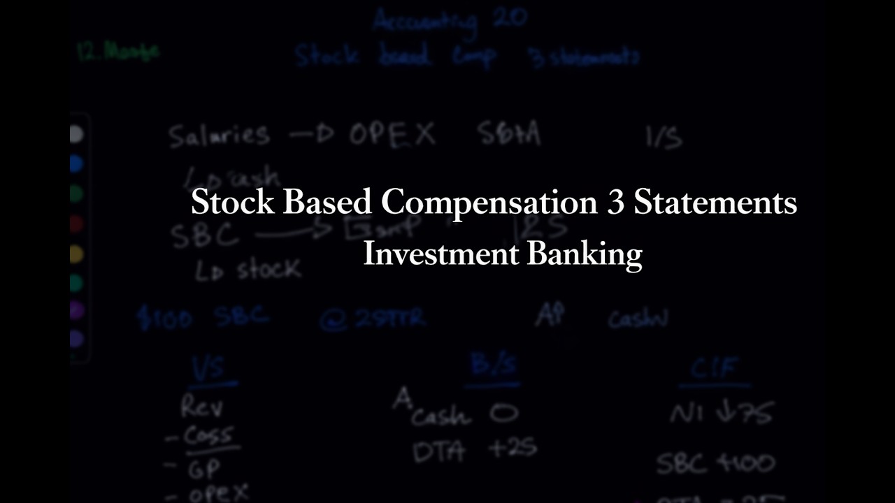 How Stock Based Compensation affects the 3 Financial Statements Investment Banking