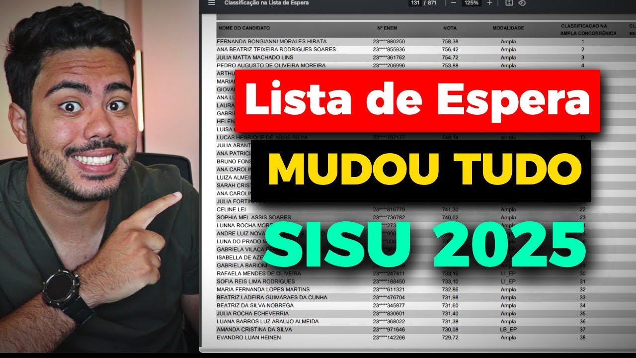Como funciona a LISTA DE ESPERA do SISU 2026 (quantas vagas rodam)