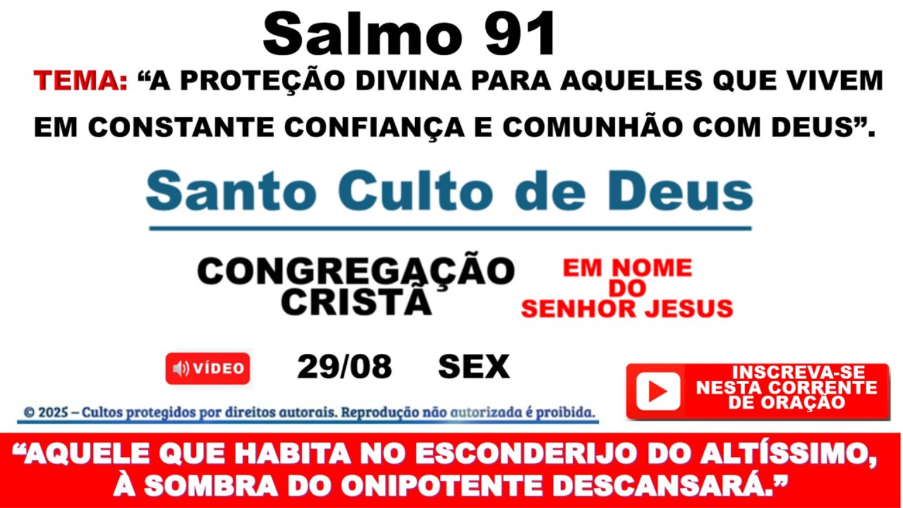 Culto Online CCB   Salmo 91