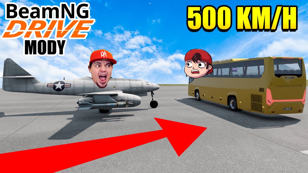✈️ SAMOLOTY vs AUTOBUSY w BEAM.NG Mody 🚗