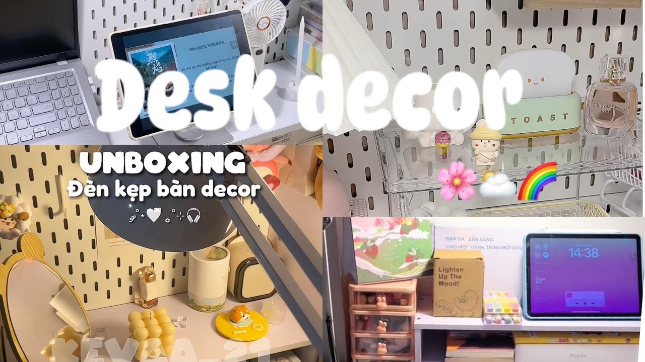 (Desk decor) Decor bàn học chào đón năm học mới ll tiktokll Shopee haul #004