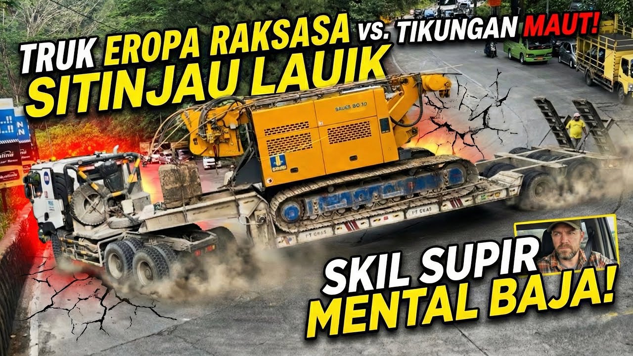 Viral‼️ Sopir Bermental Emas, Truk Super Langka Dari Eropa Bawa Muatan 80 Ton Lewat Sitinjau Lauik