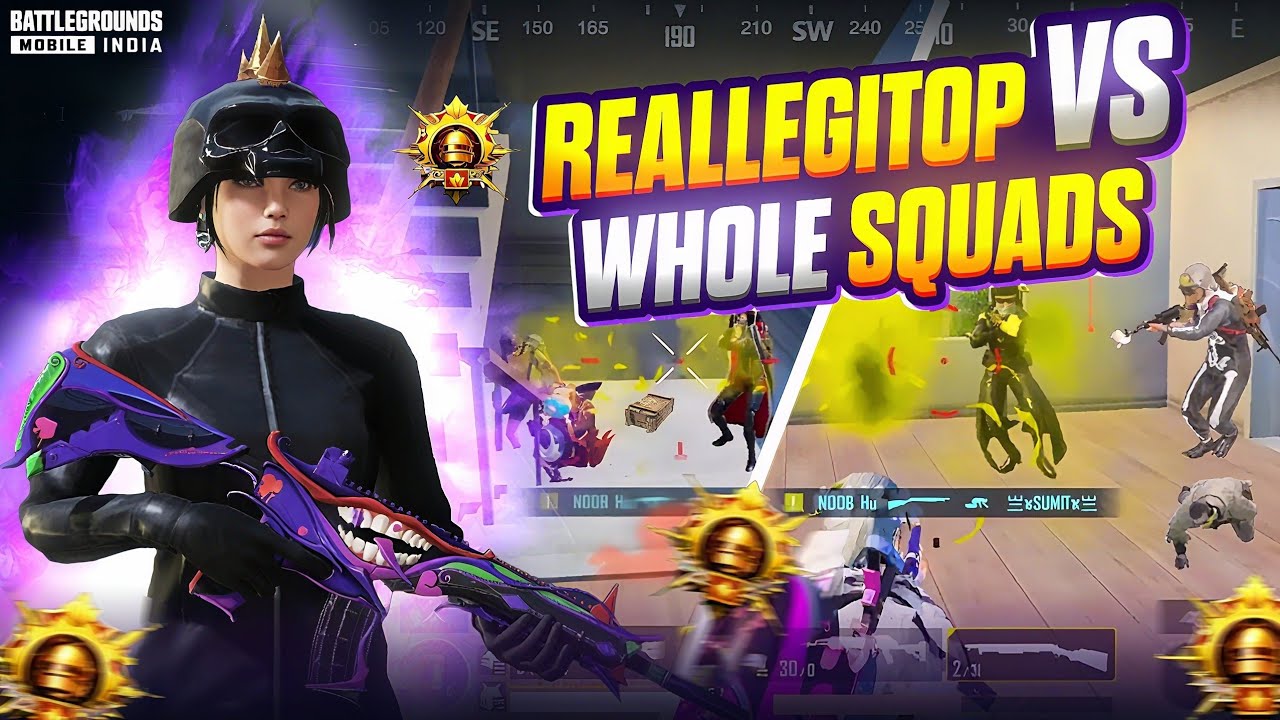 RealLegitOP vs WHOLE SQUADS 🔥 RealLegitOP vs Pro Squads 1v4 Fastest Clutches & Gameplay | BGMI