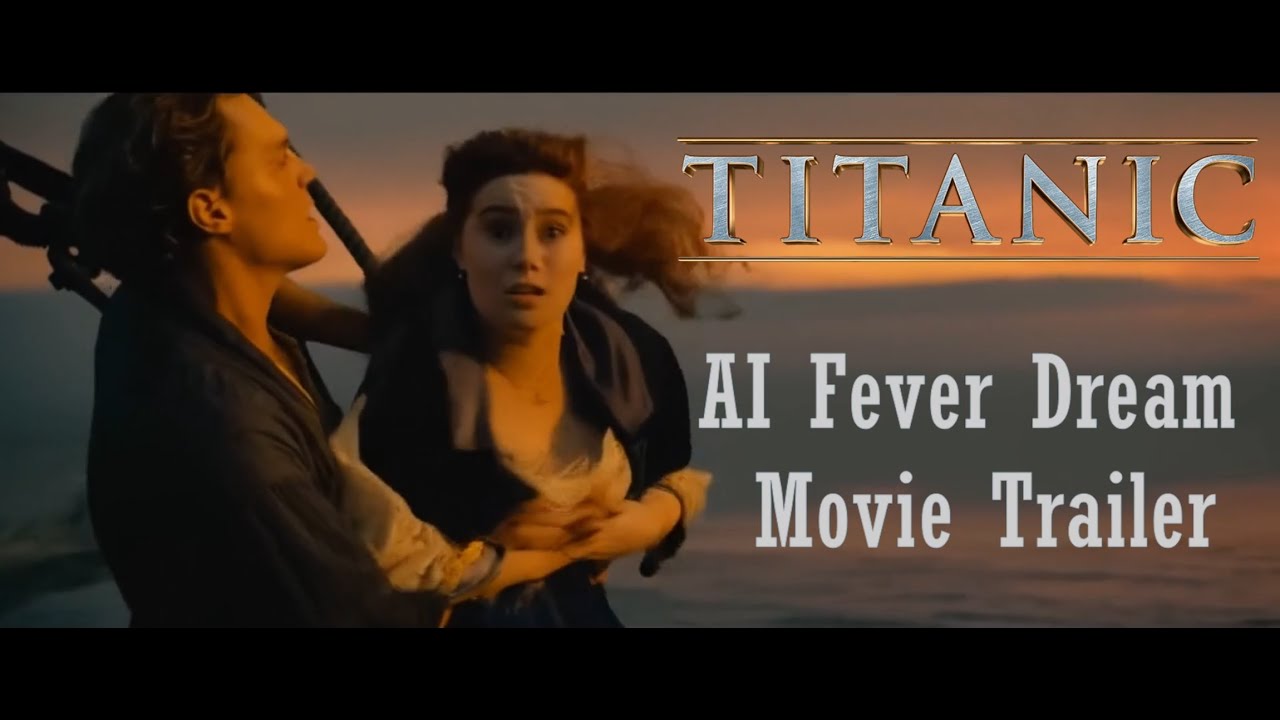 Titanic but the movie trailer is an AI fever dream