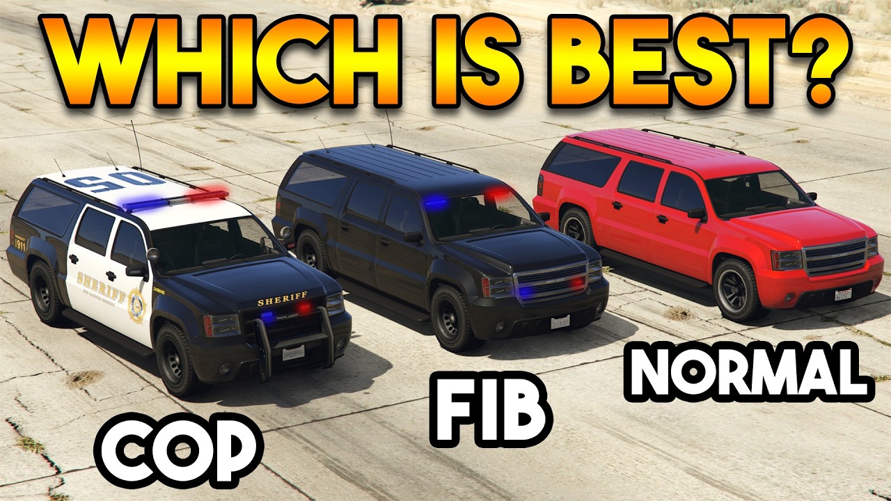 GTA 5 ONLINE : COP SUV VS FIB SUV VS NORMAL SUV (WHICH IS BEST?)