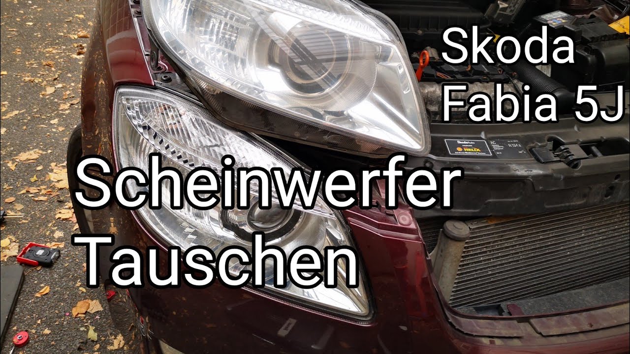 Scheinwerfer Skoda Fabia 5J Wechseln ohne Stoßfänger zu demontieren